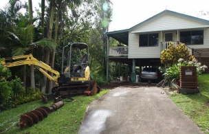 1. Start of Excavation for driveway extension on sloping block